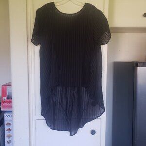 Ruti Striped Black Top Size not on label see measurements